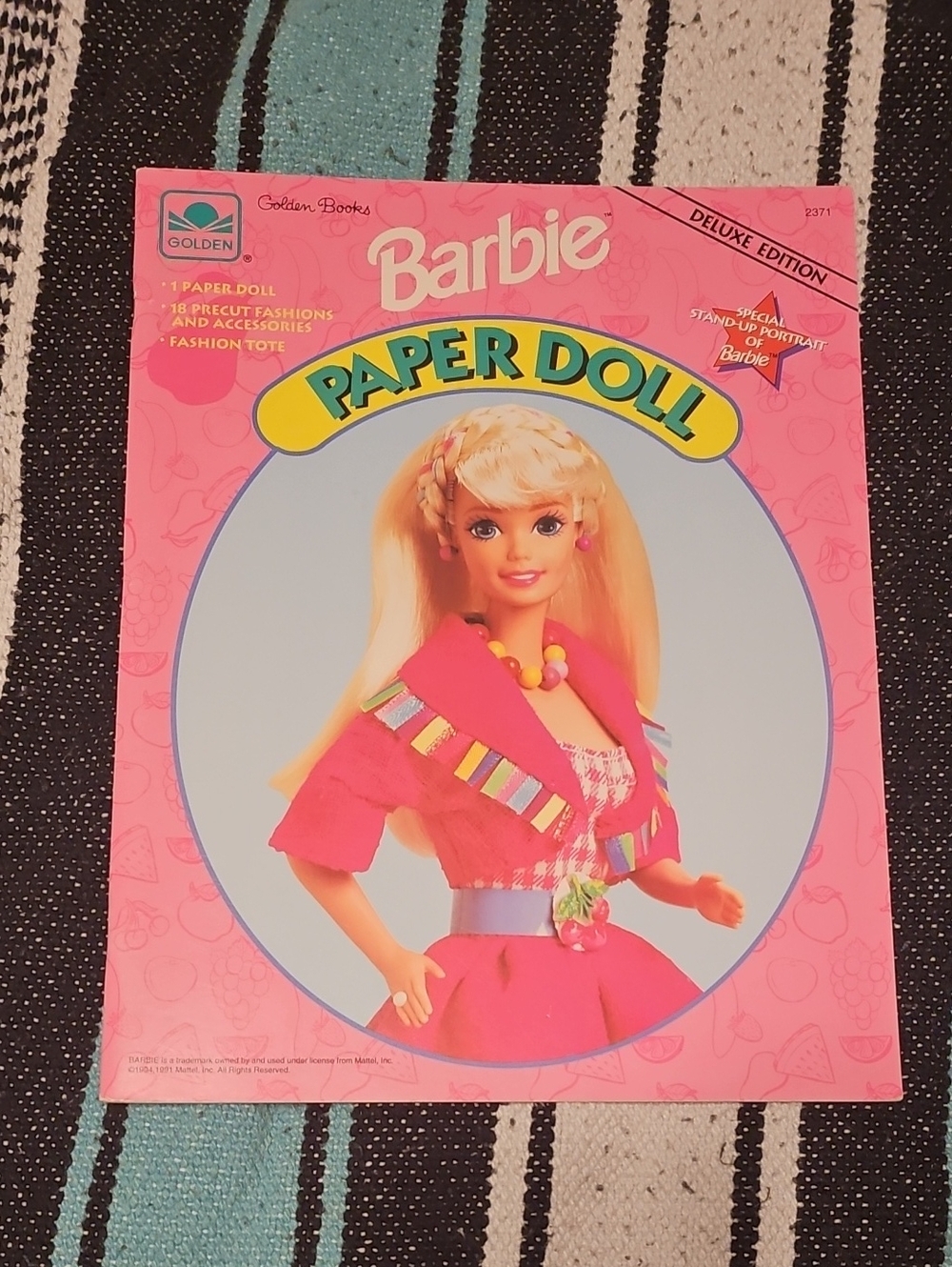 Barbie Paper Doll Deluxe Edition - Pink and Yellow Accents 1994